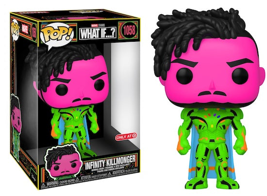 Funko Pop! Marvel Studios What If…? Infinity Killmonger 989 Blacklight Target Exclusive + Free Protector
