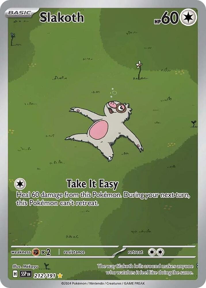 Pokemon TCG! Slakoth - 212/191 - SV08: Surging Sparks (SSP)