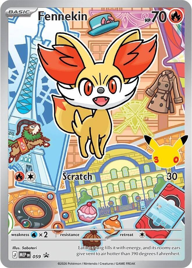 Pokemon TCG! Fennekin 2026 MEP Black Star Promo #59