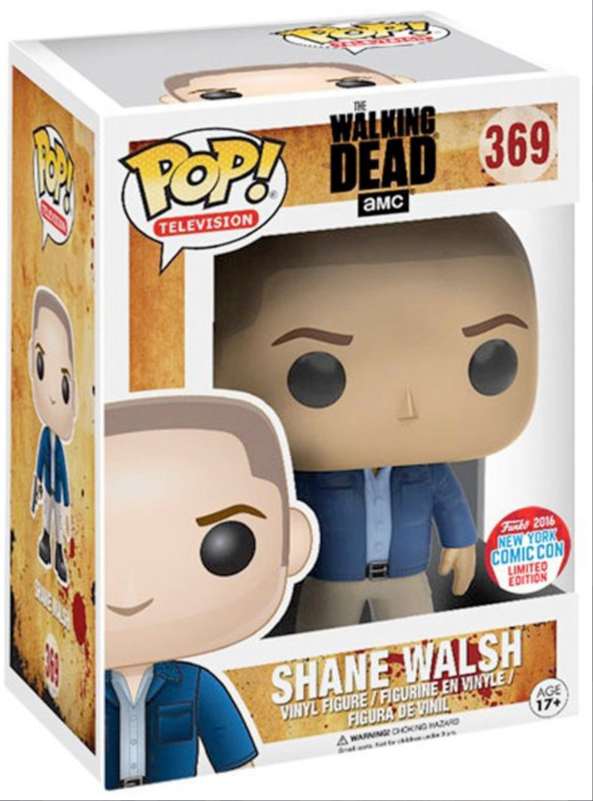 Funko Pop! The Walking Dead - Shane Walsh 369 Funko 2016 New York Comic Con Exclusive + Free Protector (VAULTED)