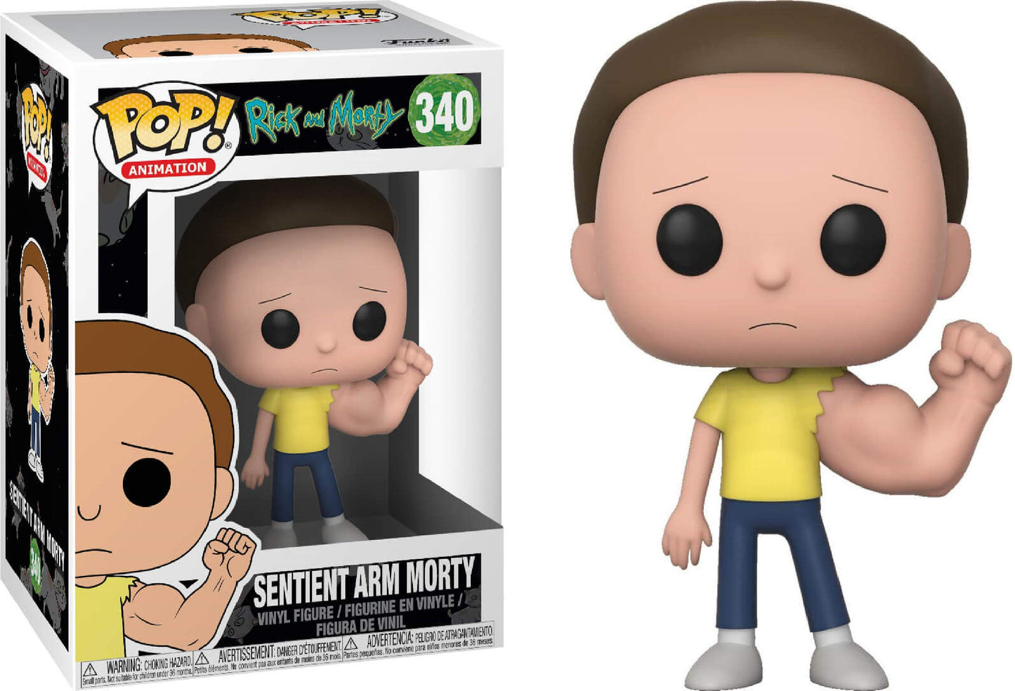 Funko Pop! Rick and Morty : Sentient Arm Morty 340 + Pop Protector