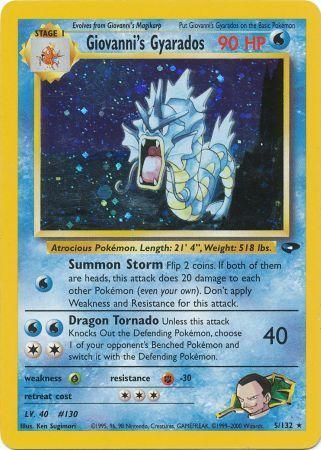 Pokemon TCG! Giovanni's Gyarados 2000 Gym Challenge Unlimited #5/132 Holo