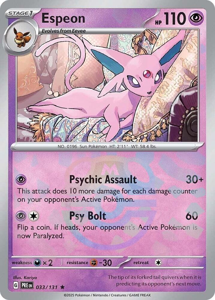 Pokemon TCG! Espeon (Master Ball Pattern) - SV: Prismatic Evolutions (PRE)