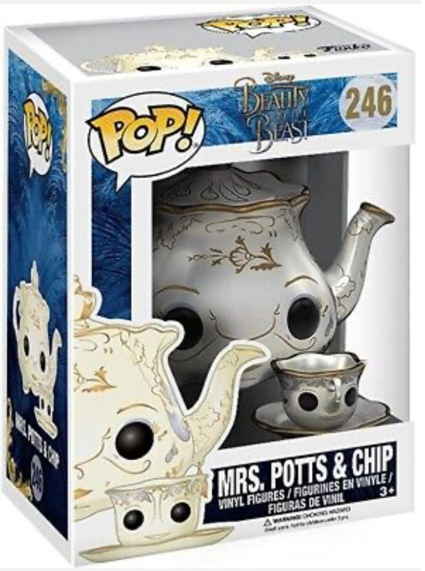Funko Pop! Disney Beauty and the Beast - Mrs. Potts & Chip 246 + Free Protector (VAULTED)