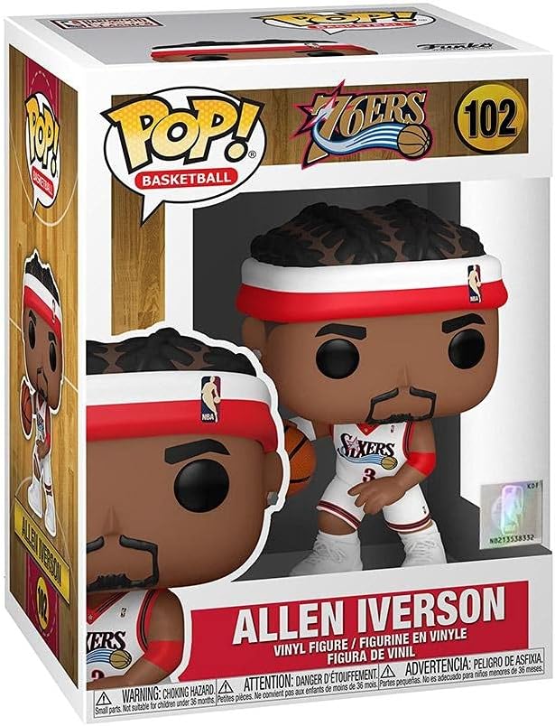 Funko Pop! NBA: Legends - Allen Iverson (Sixers Home) 102 + Pop Protector