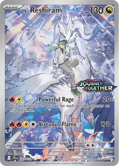 Pokemon TCG! N's Reshiram - 167/159 (Journey Together Stamped) - Miscellaneous Cards & Products (MCAP)