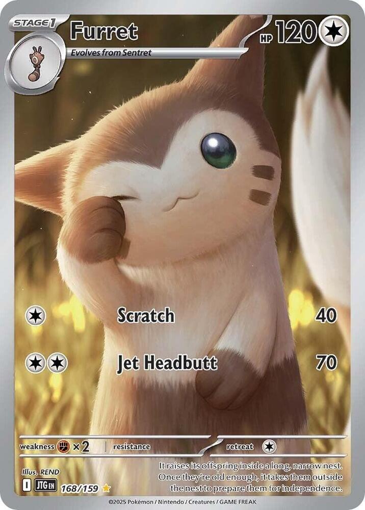 Pokemon TCG! Furret - 168/159 - SV09: Journey Together (JTG)