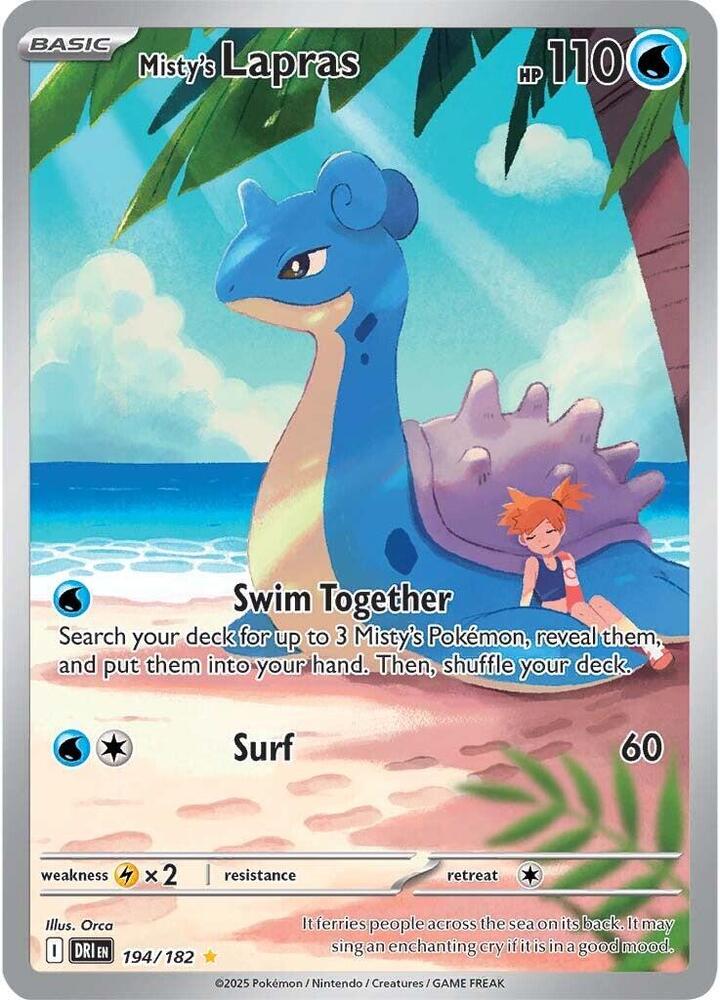 Pokemon TCG! Misty's Lapras - 194/182 - SV10: Destined Rivals (DRI)
