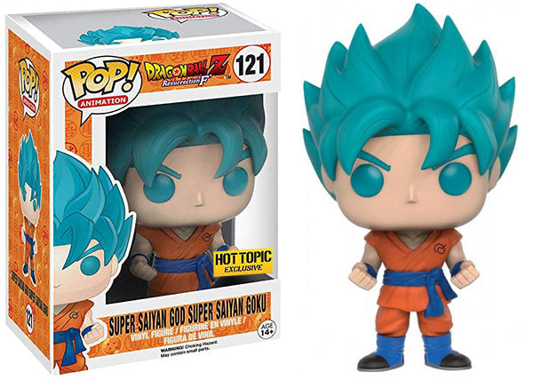 Funko Pop! Dragon Ball Z Super Saiyan God Super Saiyan Goku 121 Hot Topic Exclusive + Free Protector (VAULTED)
