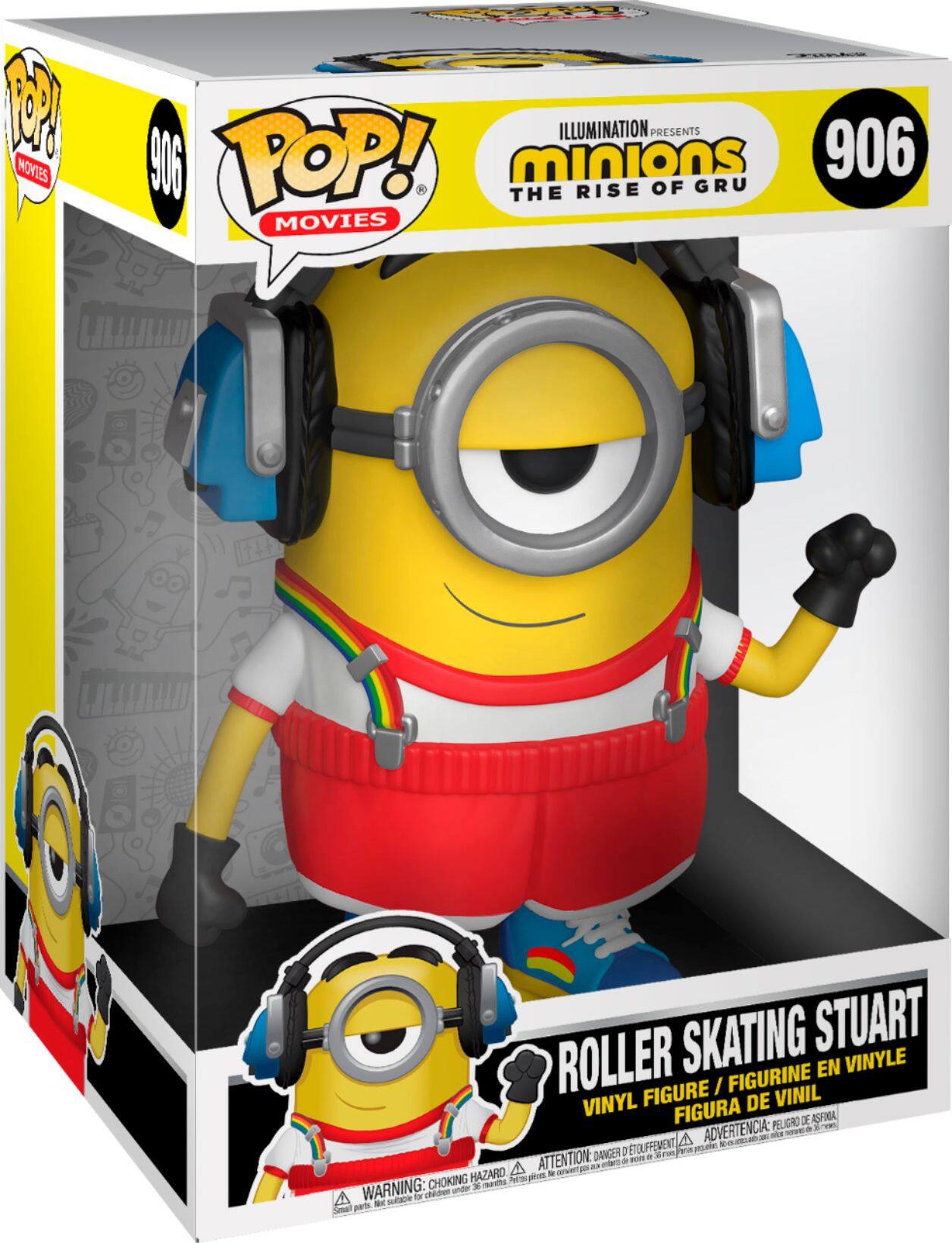 Funko POP! Movies: Minions The Rise Of Gru - Roller Skating Stuart #906 10 INCH