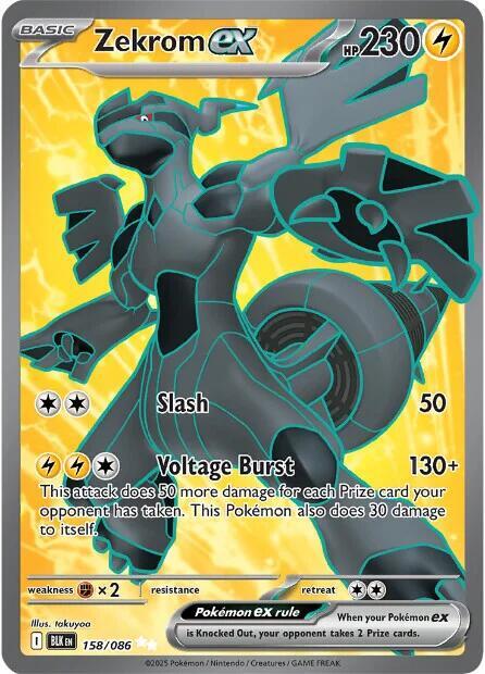 Pokemon TCG! Zekrom ex - 158/086 - SV: Black Bolt (BLK)