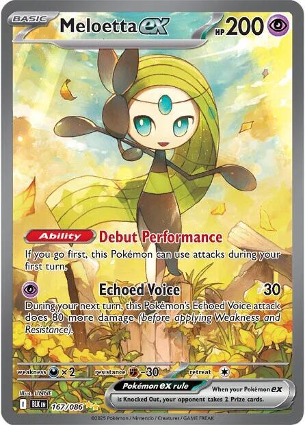 Pokemon TCG! Meloetta ex - 167/086 - SV: Black Bolt (BLK)