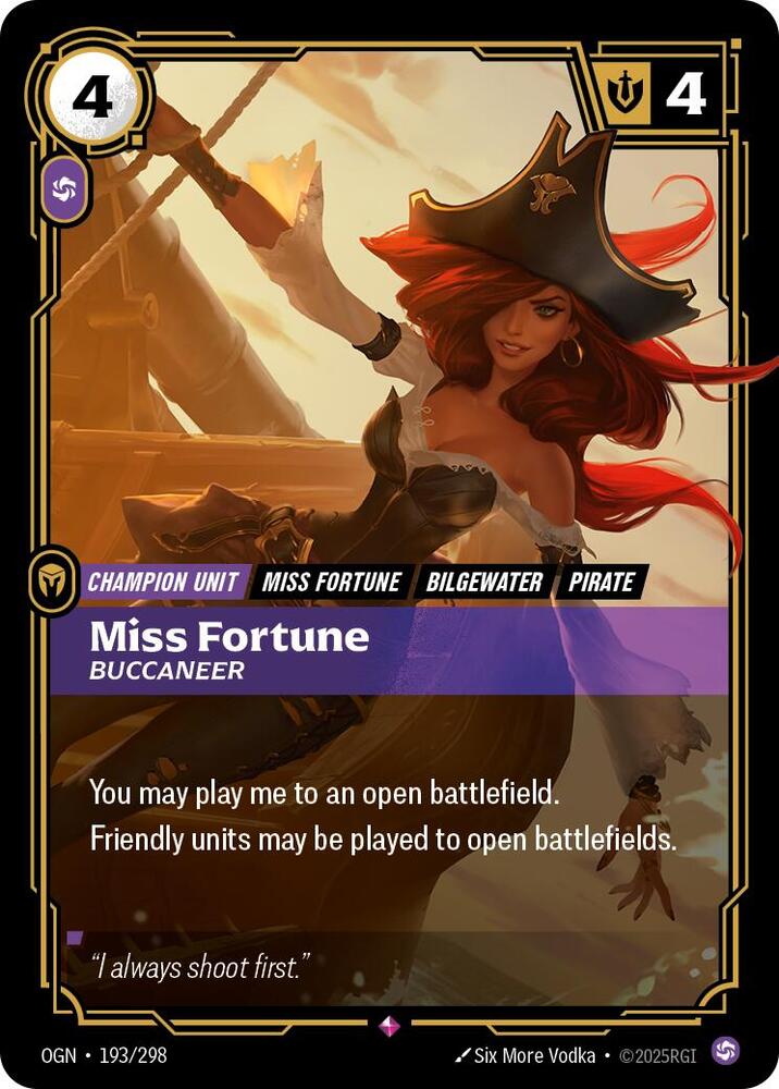 Riftbound TCG! Miss Fortune - Buccaneer - Origins (OGN)
