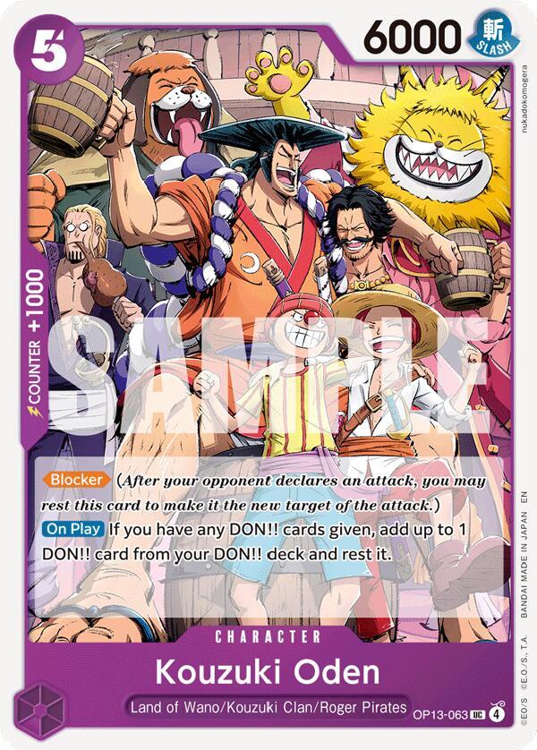 One Piece TCG! Kouzuki Oden - Carrying On His Will (OP13)