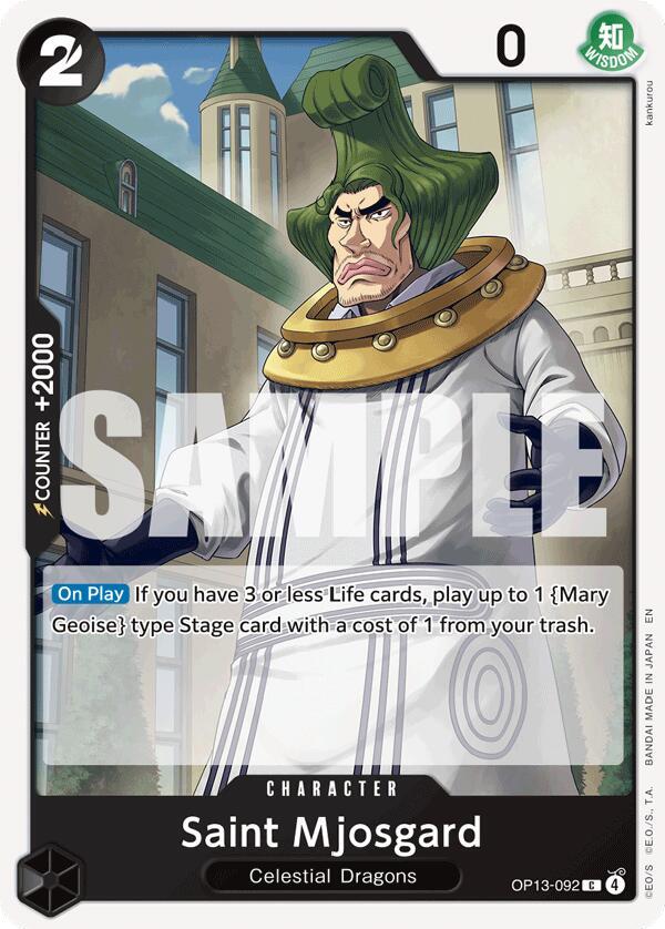 One Piece TCG! Saint Mjosgard - Carrying On His Will (OP13)