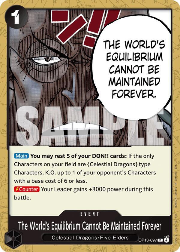 One Piece TCG! The World's Equilibrium Cannot Be Maintained Forever - Carrying On His Will (OP13)
