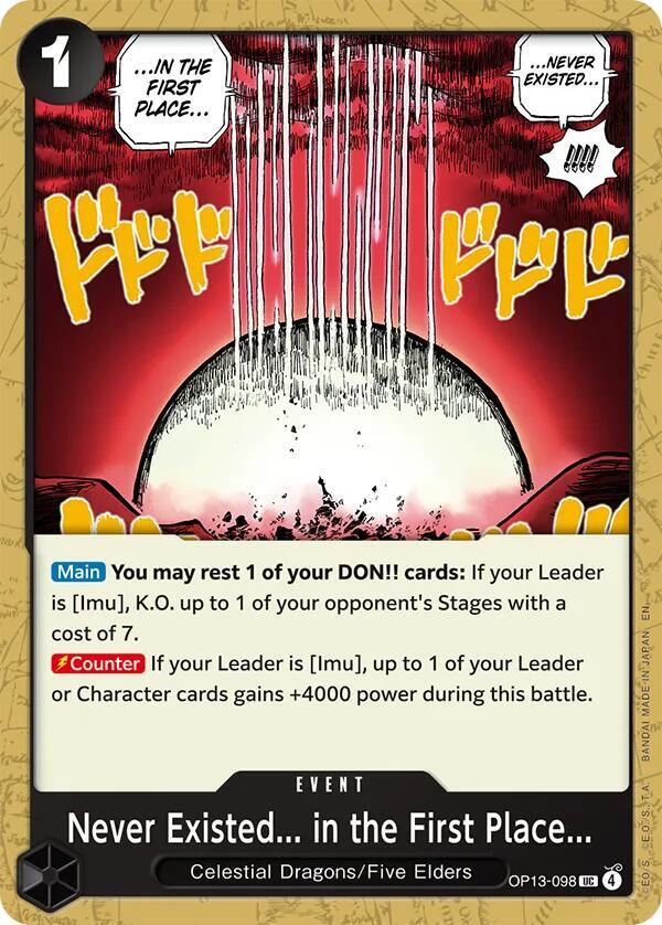 One Piece TCG! Never Existed... in the First Place... - Carrying On His Will (OP13)