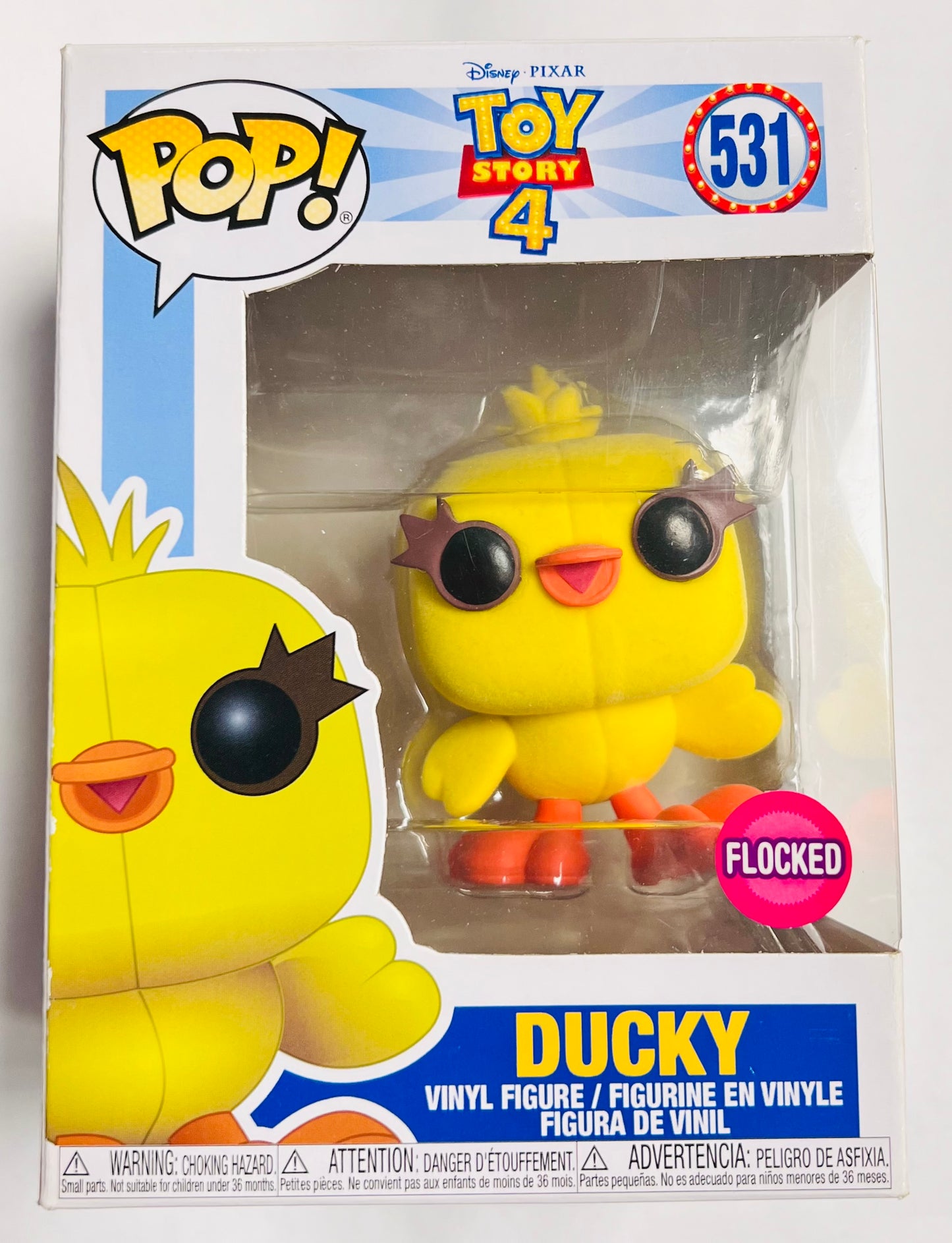 Funko Pop! Disney Pixar Toy Story 4 Ducky 531 Flocked (VAULTED) + Free Protector