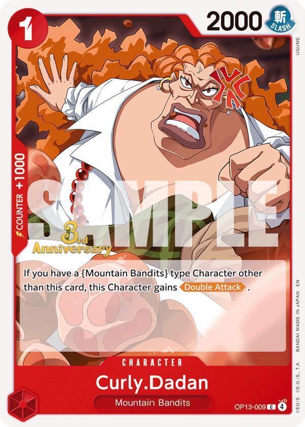 One Piece TCG! Curly.Dadan - Carrying On His Will: 3rd Anniversary Tournament Cards (OP13 ANN)