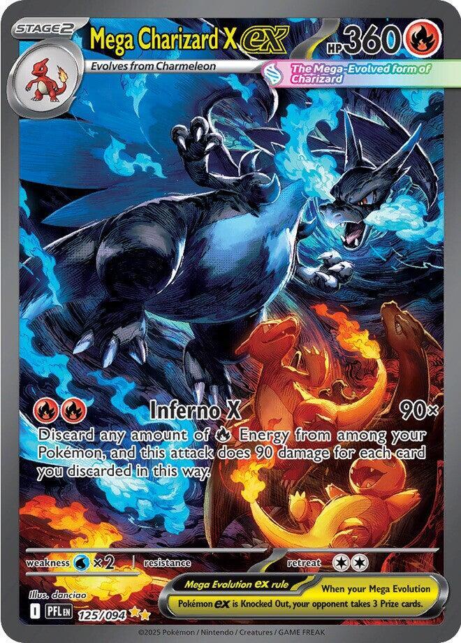 Pokemon TCG! Mega Charizard X ex - 125/094 - ME02: Phantasmal Flames (PFL)