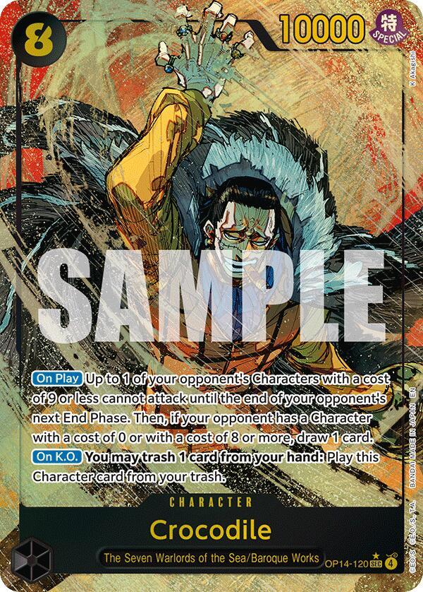 One Piece TCG! Crocodile - OP14-120 (Alternate Art) - The Azure Sea's Seven (OP14)