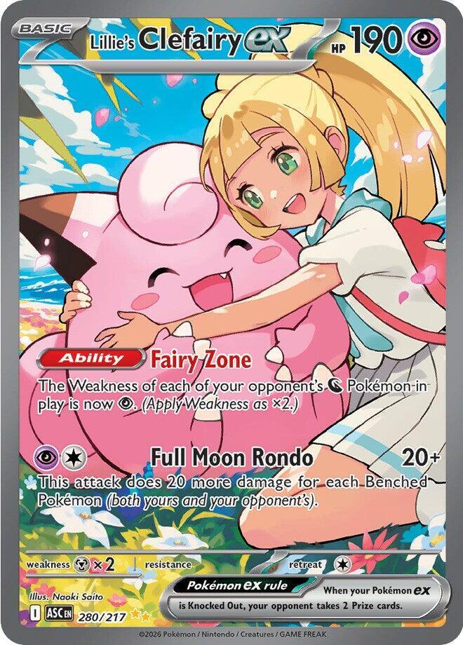 Pokemon TCG! Lillie's Clefairy ex - 280/217 - ME: Ascended Heroes (ASC)