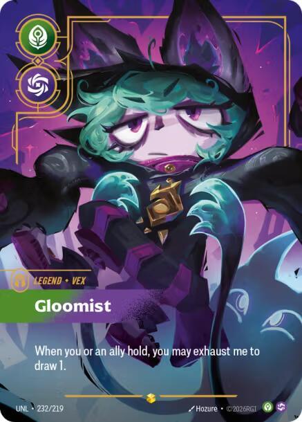 RIFTBOUND TCG! Vex - Gloomist (Overnumbered) - Unleashed (UNL)