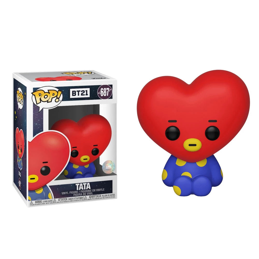 Funko Pop! K-pop Line Friends BTS BT21 Tata 687 (VAULTED) + Pop Protector