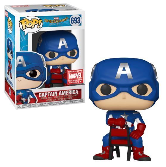 Funko Pop! Marvel Spider-Man Homecoming: Captain America Marvel Collector Corps Exclusive + PoP Protector