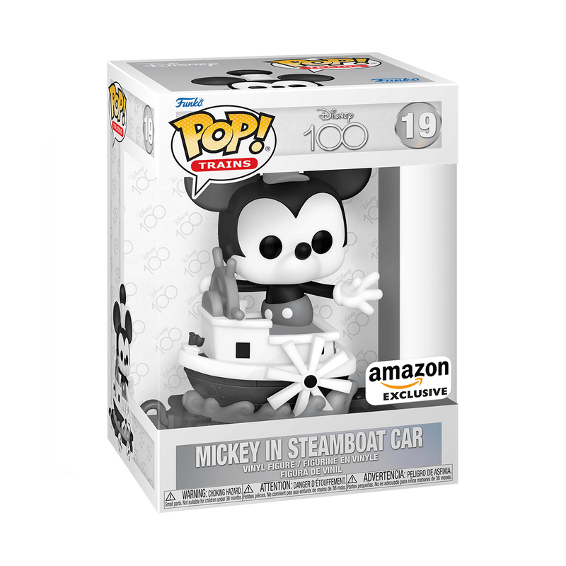 Funko Pop! Disney 100 - Mickey in Steamboat Car 19 Amazon Exclusive + Pop Protector