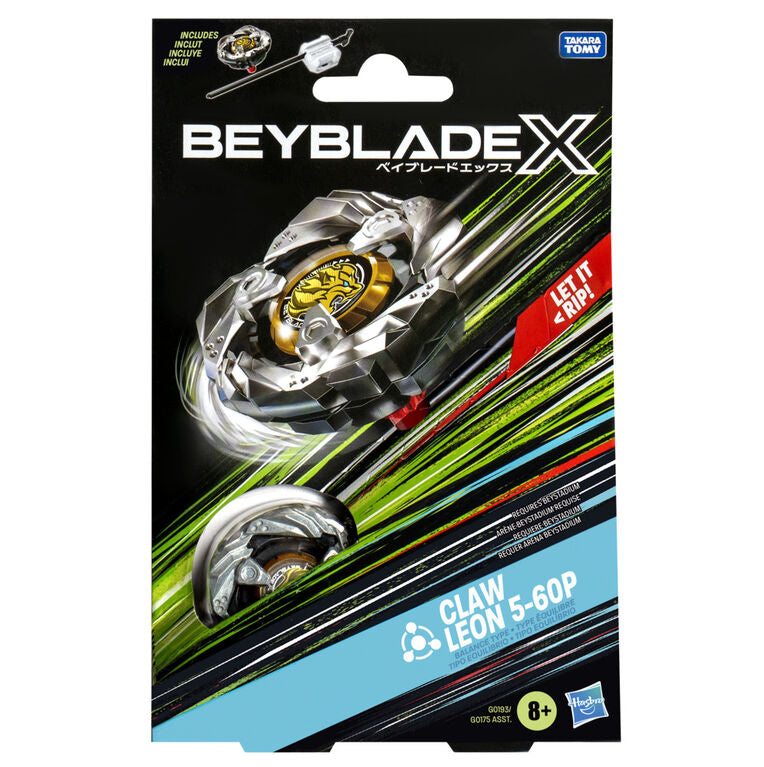 Beyblade X Claw Leon 5-60P Starter Pack Set with Balance Type Right-Spinning Top and Launcher; Battling Top Toys
