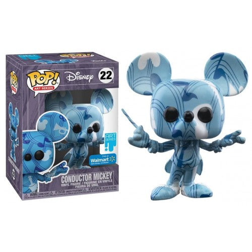 Funko Pop! Disney Art Series Conductor Mickey Mouse 22 Walmart Exclusive + Free Hardstack Protector