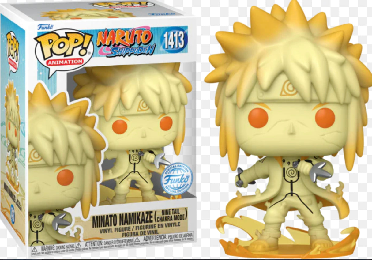 Funko Pop! Naruto Shippuden Minato Namikaze (Nine Tail Chakra Mode) 1413 Funko Special Edition + Free Protector