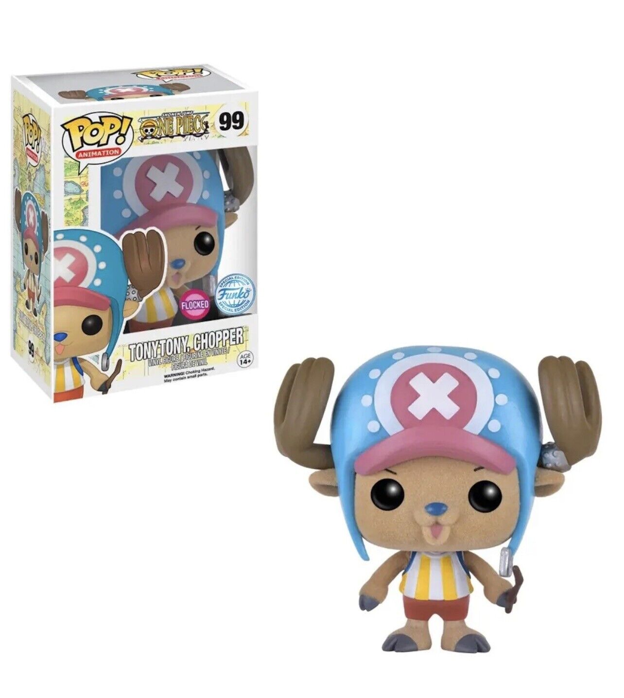 Funko Pop! One Piece Tony Tony Chopper 99 Flocked Funko Special Edition + Free Protector