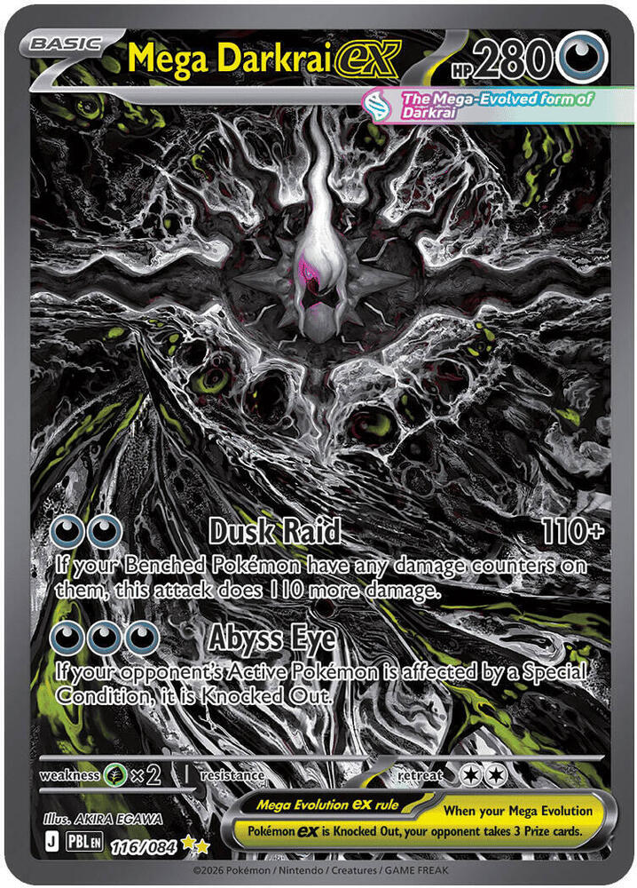 Pokemon TCG! Mega Darkrai ex - 116/084 - ME05: Pitch Black (PBL)