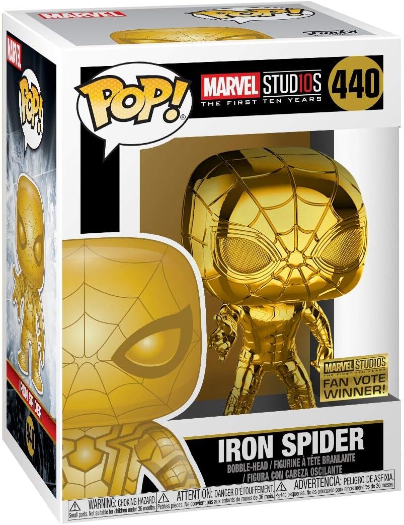 Iron Spider Gold Chrome 440 Marvel Studios The first ten years Funko Pop Vinyl Figure (Fan Vote Winner) + PoP Protector