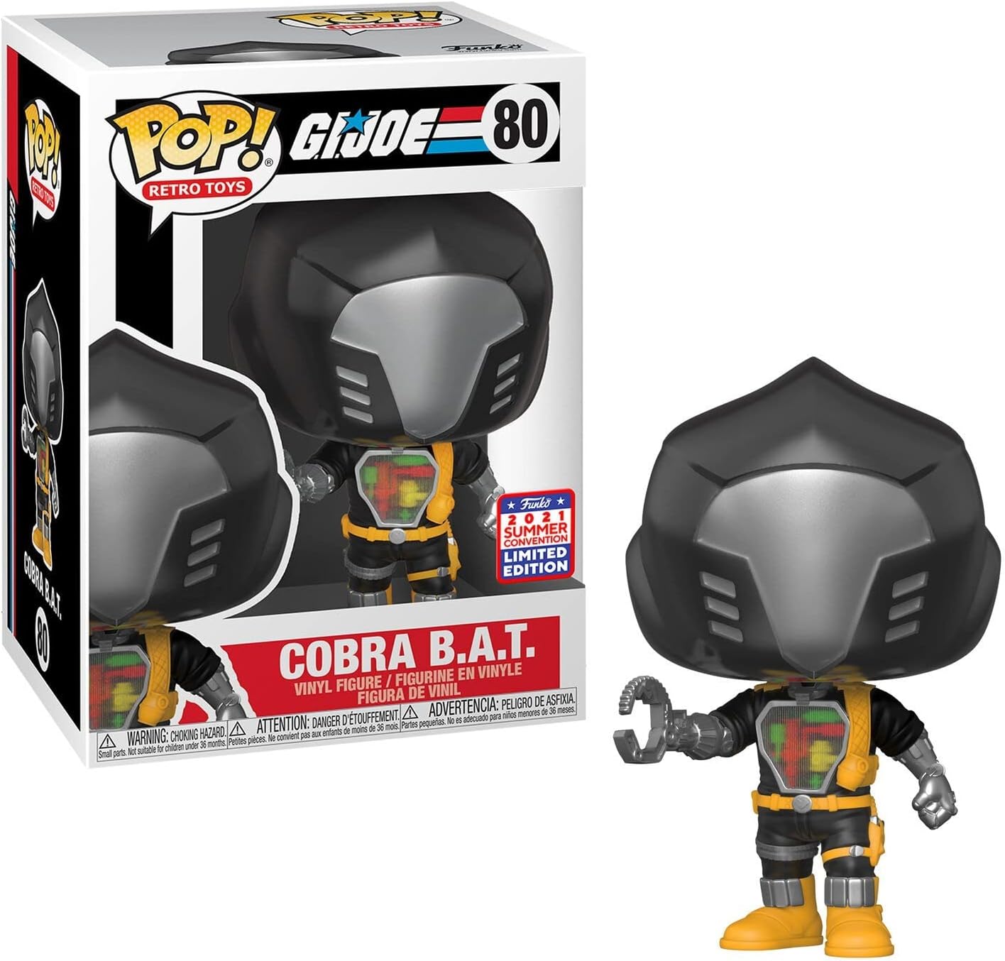 80 G.I. Joe - Cobra B.A.T. Retro Toys 2021 Summer Convention Exclusive Pop! Vinyl + PoP Protector