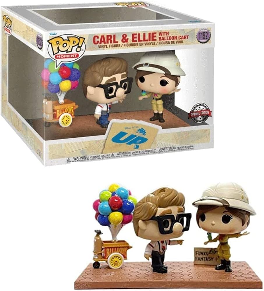 Funko Pop! Disney Pixar UP - Carl & Ellie With Balloon Carr 1152 Special Edition Moments Figure