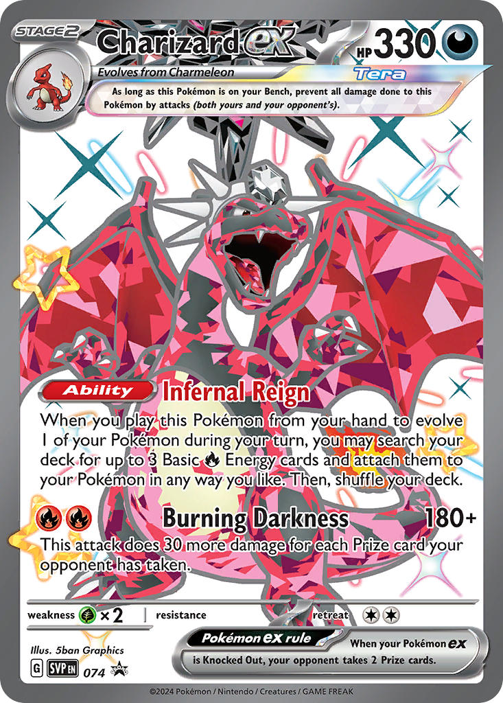 Pokemon TCG! Charizard ex 2024 SVP Black Star Promo #074