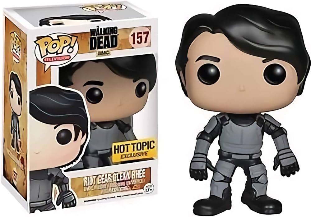 Funko Pop! The Walking Dead : Riot Gear Glenn Rhee 157 Hot Topic Exclusive + Pop Protector
