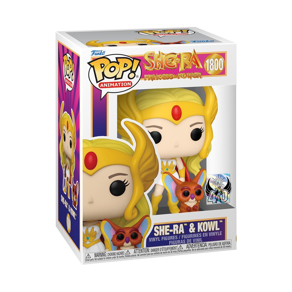 Funko Pop! 40th Anniversary She-Ra Princess of Power : She-Ra & Kowl 1800 + Pop Protector