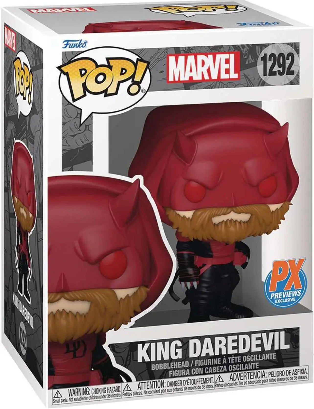 Funko Pop! Marvel King Daredevil PX Previews Exclusive 1292 + Protector