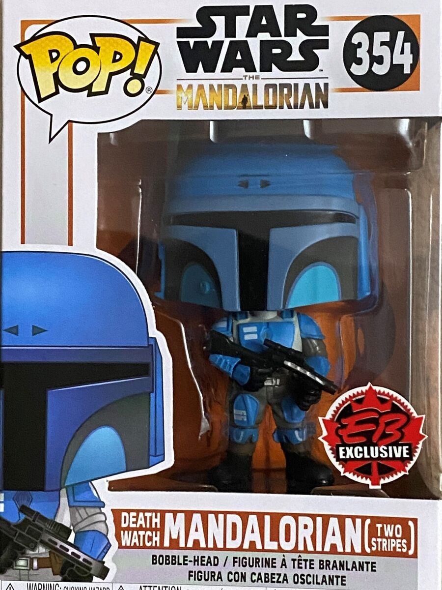 Funny Pop! Star Wars : The Mandalorian : Death Watch (Two Stripes) EB Exclusive (VAULTED) + Pop Protector