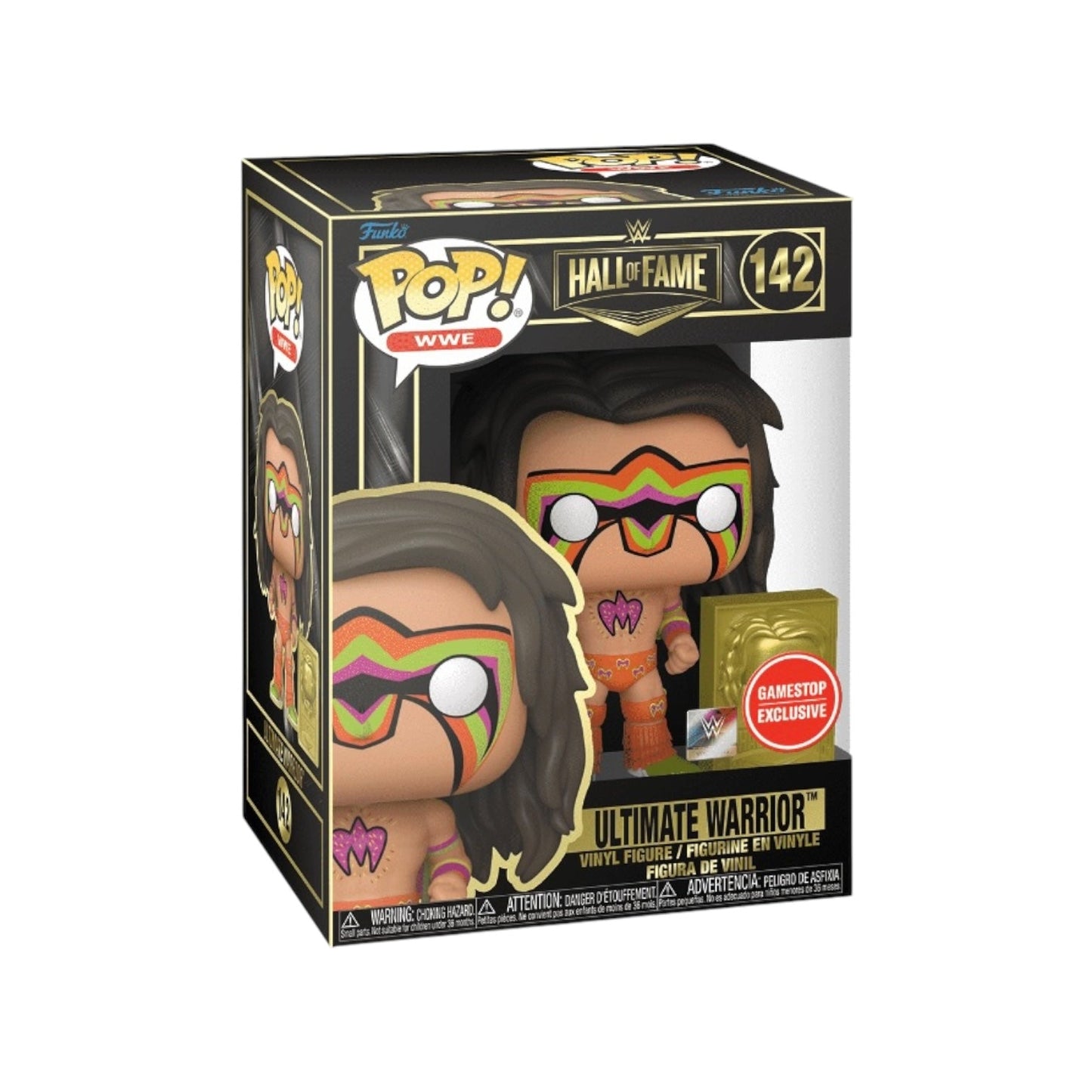 Funko Pop! WWE Hall of Fame Ultimate Warrior 142 GameStop Exclusive + Pop Protector