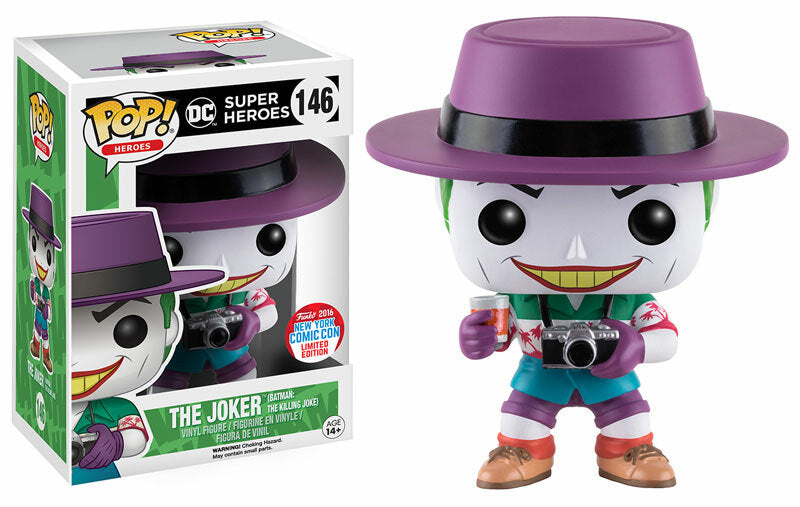 Funko Pop! DC Super Heroes - The Joker (Batman The Killing Joke) 146 Funko 2016 New York Comic Con Exclusive Figure + Pop Protector