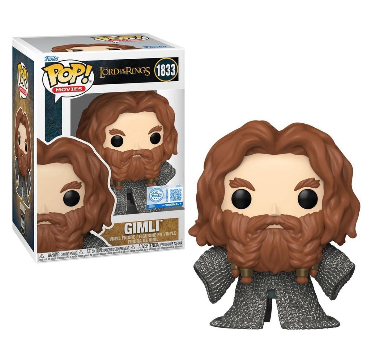 Funko Pop! The Lord of the Rings : Gimli 1833 Funko Special Edition Figure + Pop Protector