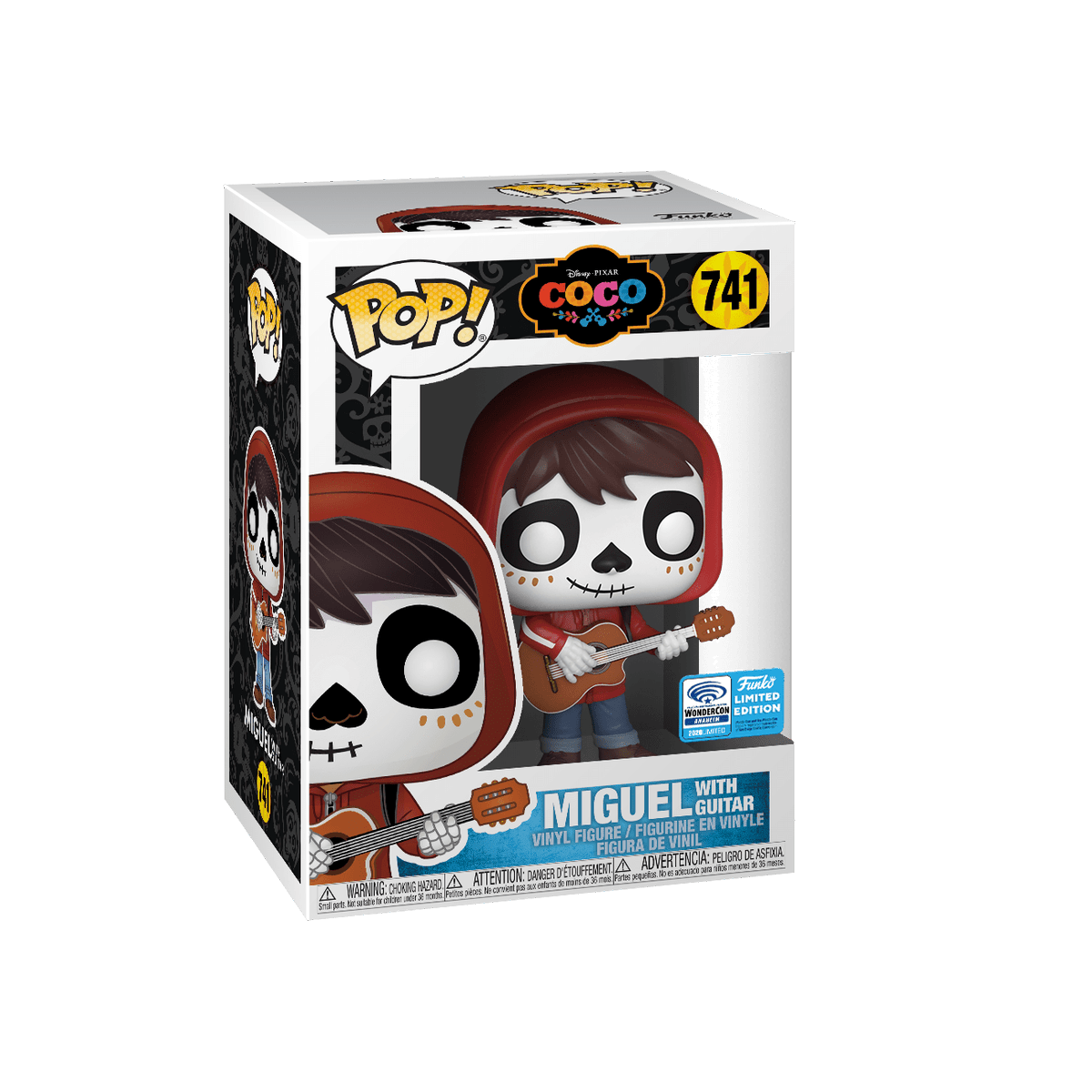 Funko Pop! Disney Pixar Coco 741 - Miguel with Guitar Funko WonderCon Anaheim 2020 Limited Edition Exclusive + Pop Protector