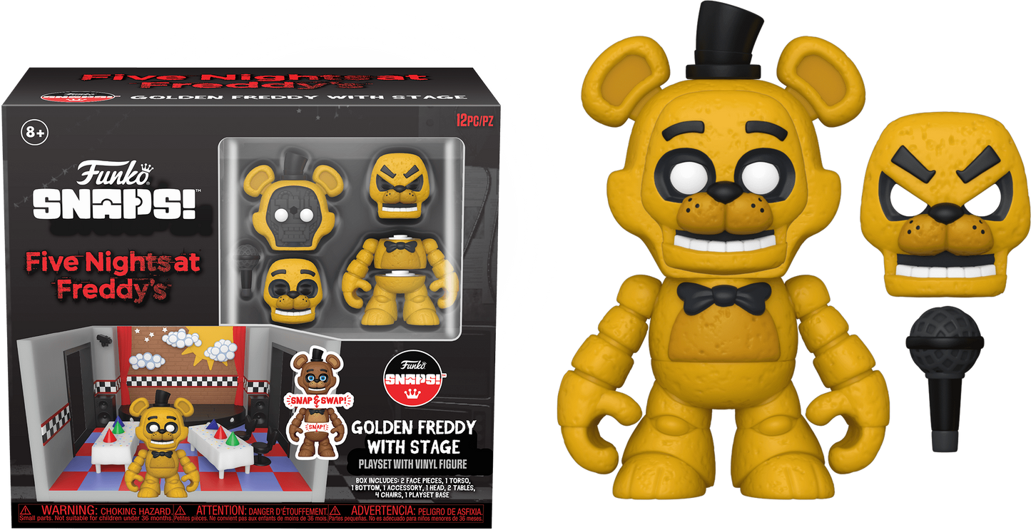 Funko FNAF Snaps! Five Nights at Freddy’s Golden Freddy with Stage - Playset with Vinyl Figure