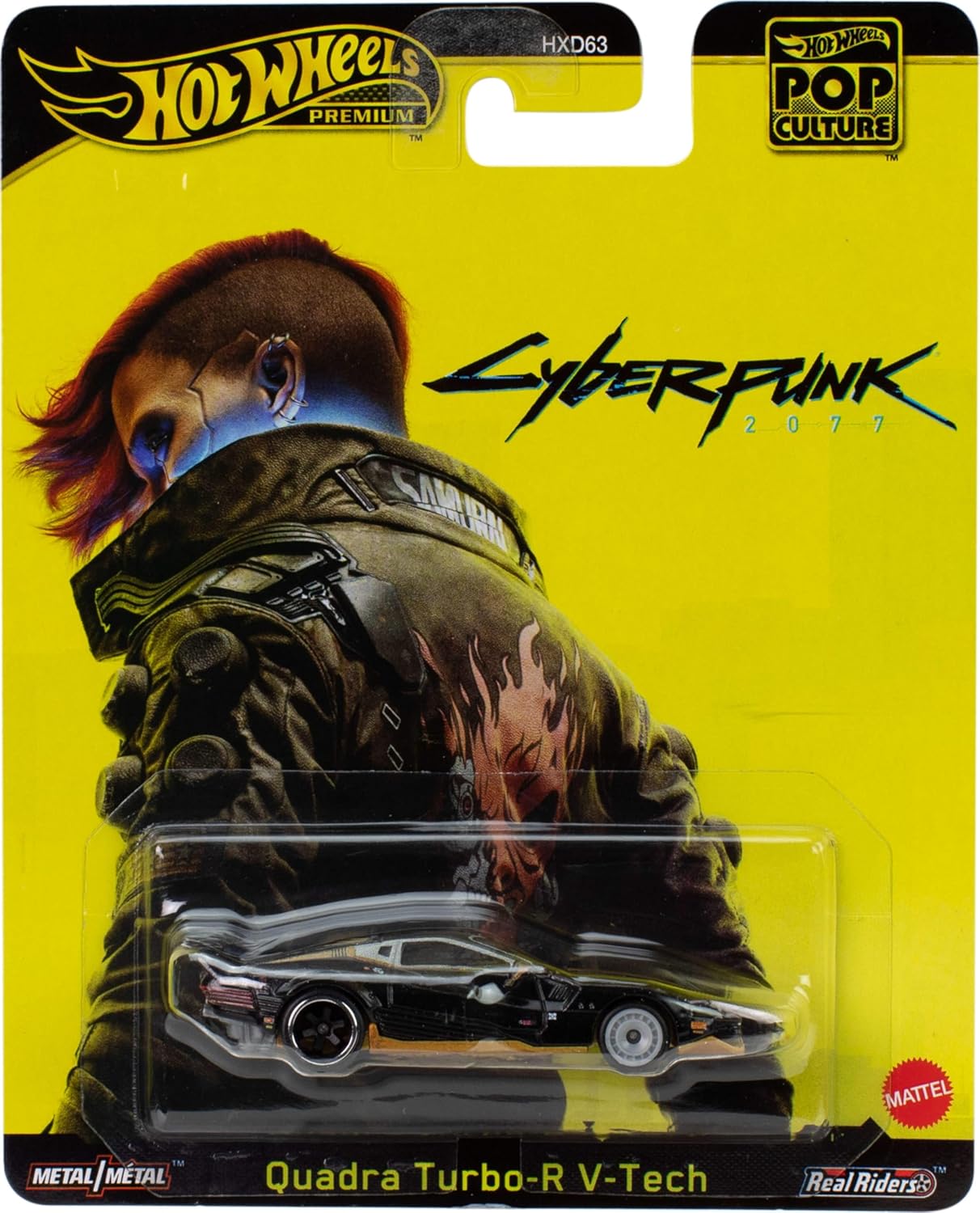 Hot Wheels Premilm Quadra Turbo-R V-Tech Black Cyberpunk 2077 1/64 Scale