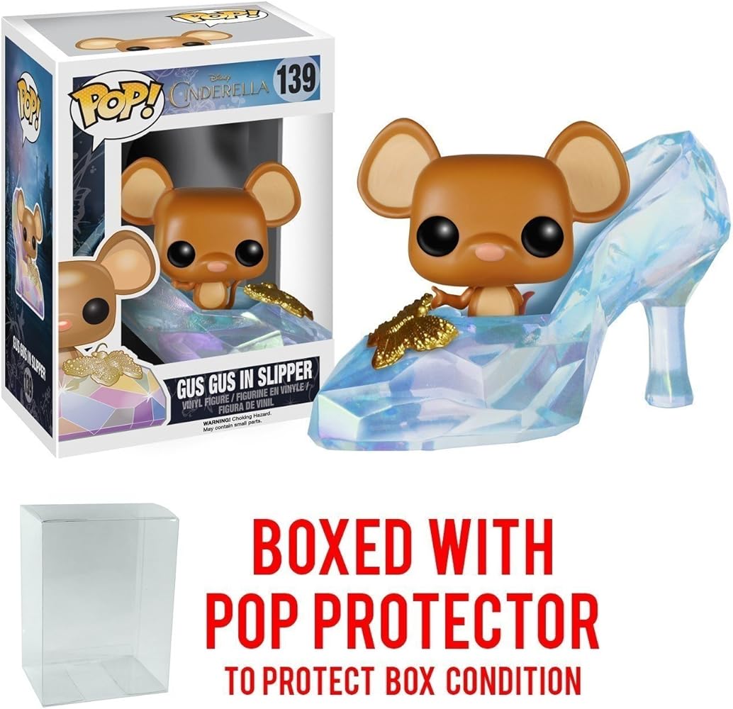 Funko Pop! Disney Cinderella Gus Gus in Slipper 139 (VAULTED) + Pop Protector